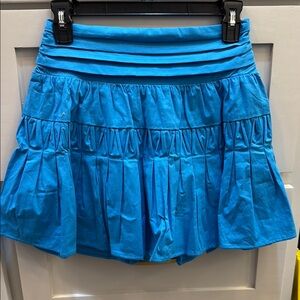 Ramy Brook Blue Pleated Bubble Mini Skirt
